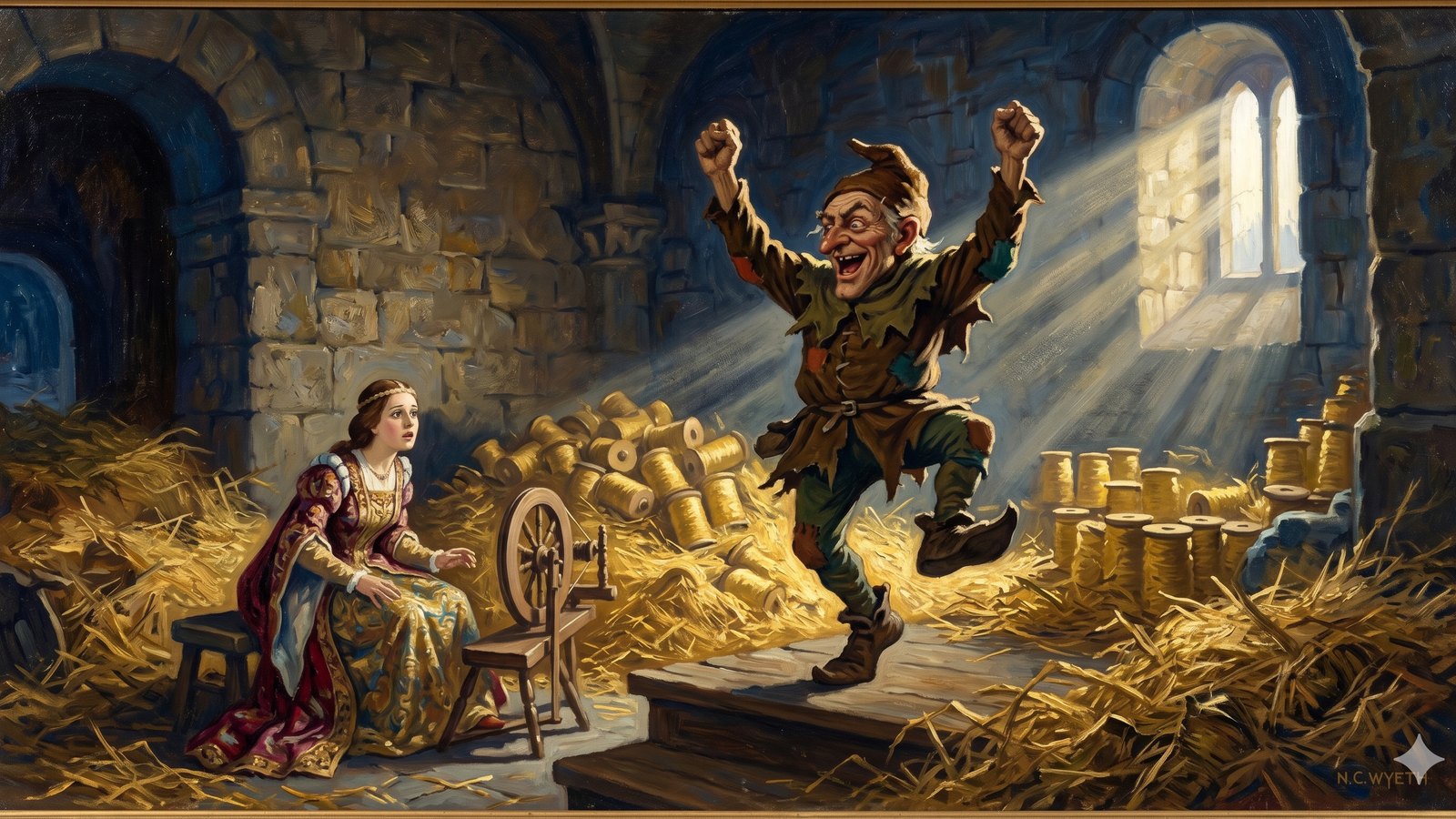 N. C. Wyeth-style original painting of the same scene